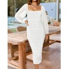 image:imageZESICA Womens Fall Long Sleeve Wedding Guest Midi DressesWhite