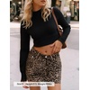 image:imageZESICA Womens Fall Mock Neck Cropped Sweaters Long Sleeve Pullover TopsBlack