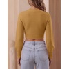 image:imageZESICA Womens Fall Mock Neck Cropped Sweaters Long Sleeve Pullover TopsCamel