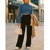 image:imageZESICA Womens Fall Mock Neck Cropped Sweaters Long Sleeve Pullover TopsDarkblue
