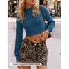 image:imageZESICA Womens Fall Mock Neck Cropped Sweaters Long Sleeve Pullover TopsDarkblue