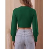 image:imageZESICA Womens Fall Mock Neck Cropped Sweaters Long Sleeve Pullover TopsDarkgreen