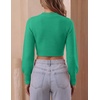 image:imageZESICA Womens Fall Mock Neck Cropped Sweaters Long Sleeve Pullover TopsGreen