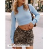 image:imageZESICA Womens Fall Mock Neck Cropped Sweaters Long Sleeve Pullover TopsLightblue