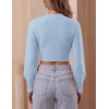image:imageZESICA Womens Fall Mock Neck Cropped Sweaters Long Sleeve Pullover TopsLightblue