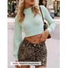 image:imageZESICA Womens Fall Mock Neck Cropped Sweaters Long Sleeve Pullover TopsLightgreen