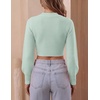 image:imageZESICA Womens Fall Mock Neck Cropped Sweaters Long Sleeve Pullover TopsLightgreen