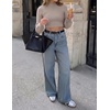 image:imageZESICA Womens Fall Mock Neck Cropped Sweaters Long Sleeve Pullover TopsSand