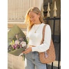 image:imageZESICA Womens Fall Mock Neck Cropped Sweaters Long Sleeve Pullover TopsWhite