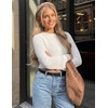image:imageZESICA Womens Fall Mock Neck Cropped Sweaters Long Sleeve Pullover TopsWhite