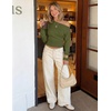 image:imageZESICA Womens Fall Off Shoulder Cinched Waist Cropped Sweaters TrendyArmygreen