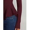 image:imageZESICA Womens Fall Ruffle Peplum Sweaters Cropped Pullover TopsBurgundy