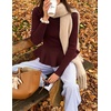 image:imageZESICA Womens Fall Ruffle Peplum Sweaters Cropped Pullover TopsBurgundy