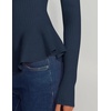 image:imageZESICA Womens Fall Ruffle Peplum Sweaters Cropped Pullover TopsNavy