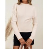 image:imageZESICA Womens Fall Sweaters Crewneck Cinched Waist Pullover TopsApricot