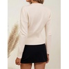 image:imageZESICA Womens Fall Sweaters Crewneck Cinched Waist Pullover TopsApricot