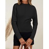 image:imageZESICA Womens Fall Sweaters Crewneck Cinched Waist Pullover TopsBlack
