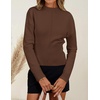 image:imageZESICA Womens Fall Sweaters Crewneck Cinched Waist Pullover TopsBrown