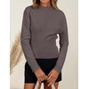 image:imageZESICA Womens Fall Sweaters Crewneck Cinched Waist Pullover TopsGreytaupe
