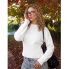 image:imageZESICA Womens Fall Sweaters Crewneck Cinched Waist Pullover TopsWhite