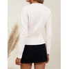 image:imageZESICA Womens Fall Sweaters Crewneck Cinched Waist Pullover TopsWhite