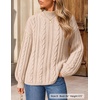 image:imageZESICA Womens Fall Sweaters Oversized Mock Neck Cable Knit OutfitsApricot