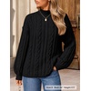 image:imageZESICA Womens Fall Sweaters Oversized Mock Neck Cable Knit OutfitsBlack