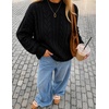 image:imageZESICA Womens Fall Sweaters Oversized Mock Neck Cable Knit OutfitsBlack