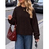 image:imageZESICA Womens Fall Sweaters Oversized Mock Neck Cable Knit OutfitsCoffee