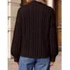 image:imageZESICA Womens Fall Sweaters Oversized Mock Neck Cable Knit OutfitsCoffee