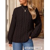 image:imageZESICA Womens Fall Sweaters Oversized Mock Neck Cable Knit OutfitsCoffee