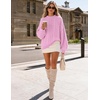 image:imageZESICA Womens Fall Sweaters Oversized Mock Neck Cable Knit OutfitsPink