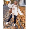 image:imageZESICA Womens Fall Sweaters Oversized Mock Neck Cable Knit OutfitsWhite