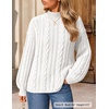 image:imageZESICA Womens Fall Sweaters Oversized Mock Neck Cable Knit OutfitsWhite