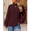 image:imageZESICA Womens Fall Sweaters Oversized Mock Neck Cable Knit OutfitsWine