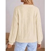 image:imageZESICA Womens Fall Winter Cable Knit Oversized Cozy Knit Pullover SweatersApricot