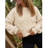 image:imageZESICA Womens Fall Winter Cable Knit Oversized Cozy Knit Pullover SweatersApricot