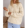 image:imageZESICA Womens Fall Winter Cable Knit Oversized Cozy Knit Pullover SweatersApricot