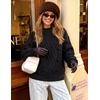 image:imageZESICA Womens Fall Winter Cable Knit Oversized Cozy Knit Pullover SweatersBlack