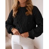 image:imageZESICA Womens Fall Winter Cable Knit Oversized Cozy Knit Pullover SweatersBlack