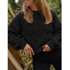 image:imageZESICA Womens Fall Winter Cable Knit Oversized Cozy Knit Pullover SweatersBlack
