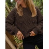 image:imageZESICA Womens Fall Winter Cable Knit Oversized Cozy Knit Pullover SweatersBrown