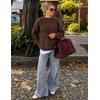 image:imageZESICA Womens Fall Winter Cable Knit Oversized Cozy Knit Pullover SweatersBrown