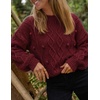image:imageZESICA Womens Fall Winter Cable Knit Oversized Cozy Knit Pullover SweatersBurgundy