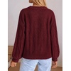 image:imageZESICA Womens Fall Winter Cable Knit Oversized Cozy Knit Pullover SweatersBurgundy