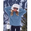 image:imageZESICA Womens Fall Winter Cable Knit Oversized Cozy Knit Pullover SweatersDusty Blue