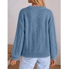 image:imageZESICA Womens Fall Winter Cable Knit Oversized Cozy Knit Pullover SweatersDusty Blue