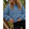 image:imageZESICA Womens Fall Winter Cable Knit Oversized Cozy Knit Pullover SweatersDusty Blue