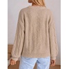 image:imageZESICA Womens Fall Winter Cable Knit Oversized Cozy Knit Pullover SweatersLight Khaki