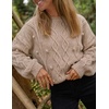 image:imageZESICA Womens Fall Winter Cable Knit Oversized Cozy Knit Pullover SweatersLight Khaki